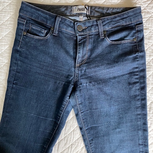 Paige Manhattan Boot Cut Denim Jeans Mid Rise - Picture 3 of 4